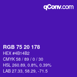カラーコード: RGB 75 20 178 | qconv.com