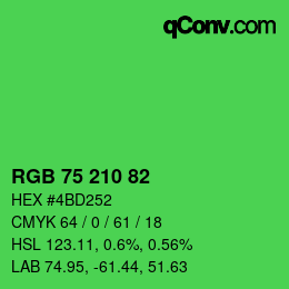 カラーコード: RGB 75 210 82 | qconv.com
