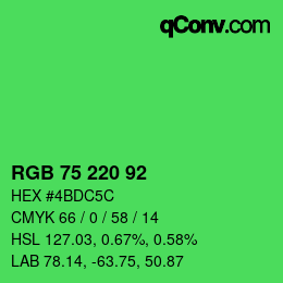 カラーコード: RGB 75 220 92 | qconv.com