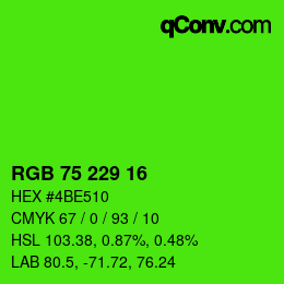颜色代码: RGB 75 229 16 | qconv.com