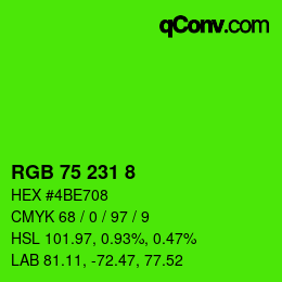 颜色代码: RGB 75 231 8 | qconv.com