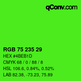 Code couleur: RGB 75 235 29 | qconv.com
