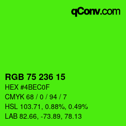 カラーコード: RGB 75 236 15 | qconv.com