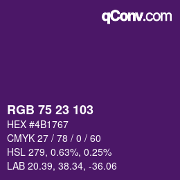 カラーコード: RGB 75 23 103 | qconv.com
