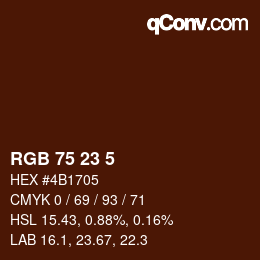 カラーコード: RGB 75 23 5 | qconv.com
