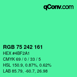 Color code: RGB 75 242 161 | qconv.com