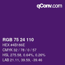 カラーコード: RGB 75 24 110 | qconv.com