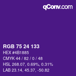 カラーコード: RGB 75 24 133 | qconv.com