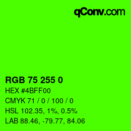 Color code: RGB 75 255 0 | qconv.com