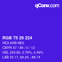 カラーコード: RGB 75 26 224 | qconv.com
