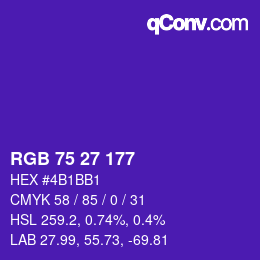 颜色代码: RGB 75 27 177 | qconv.com