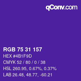 カラーコード: RGB 75 31 157 | qconv.com