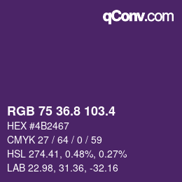 カラーコード: RGB 75 36.8 103.4 | qconv.com