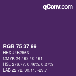 Color code: RGB 75 37 99 | qconv.com