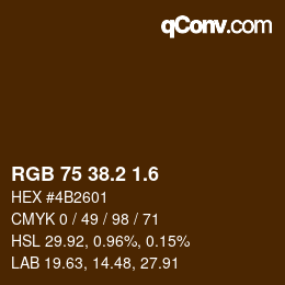 カラーコード: RGB 75 38.2 1.6 | qconv.com