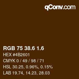 カラーコード: RGB 75 38.6 1.6 | qconv.com