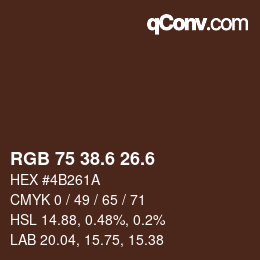 カラーコード: RGB 75 38.6 26.6 | qconv.com