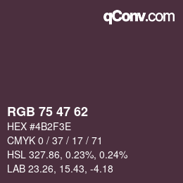 カラーコード: RGB 75 47 62 | qconv.com