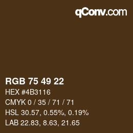 Color code: RGB 75 49 22 | qconv.com