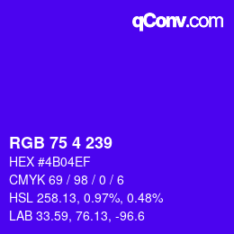 Color code: RGB 75 4 239 | qconv.com