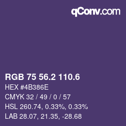カラーコード: RGB 75 56.2 110.6 | qconv.com