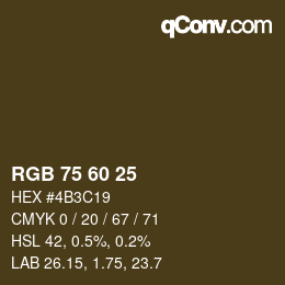 Farbcode: RGB 75 60 25 | qconv.com