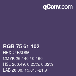 Código de color: RGB 75 61 102 | qconv.com