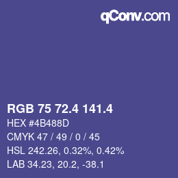 カラーコード: RGB 75 72.4 141.4 | qconv.com