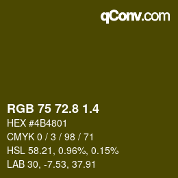 カラーコード: RGB 75 72.8 1.4 | qconv.com