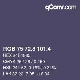 カラーコード: RGB 75 72.8 101.4 | qconv.com