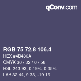 カラーコード: RGB 75 72.8 106.4 | qconv.com