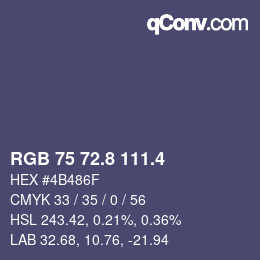 カラーコード: RGB 75 72.8 111.4 | qconv.com