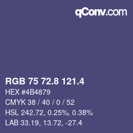 カラーコード: RGB 75 72.8 121.4 | qconv.com