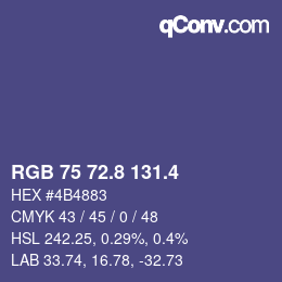 カラーコード: RGB 75 72.8 131.4 | qconv.com