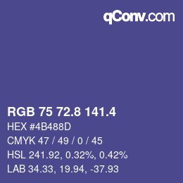 カラーコード: RGB 75 72.8 141.4 | qconv.com
