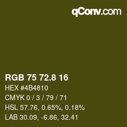 Color code: RGB 75 72.8 16 | qconv.com