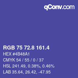 カラーコード: RGB 75 72.8 161.4 | qconv.com
