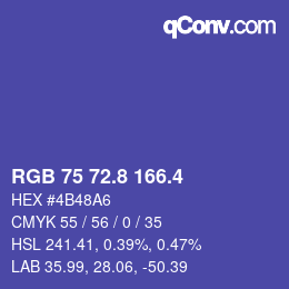 カラーコード: RGB 75 72.8 166.4 | qconv.com
