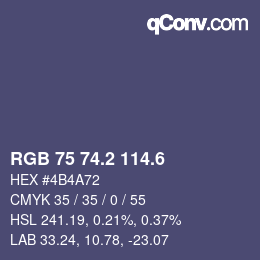 カラーコード: RGB 75 74.2 114.6 | qconv.com