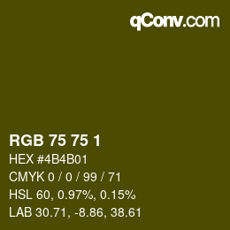 Color code: RGB 75 75 1 | qconv.com