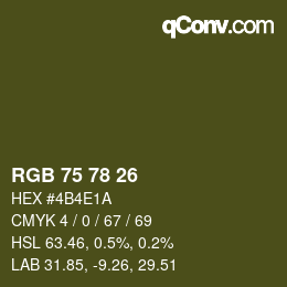 颜色代码: RGB 75 78 26 | qconv.com