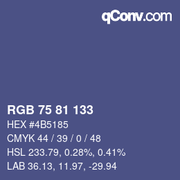 Color code: RGB 75 81 133 | qconv.com