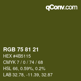 Farbcode: RGB 75 81 21 | qconv.com