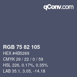 Farbcode: RGB 75 82 105 | qconv.com