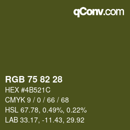 颜色代码: RGB 75 82 28 | qconv.com