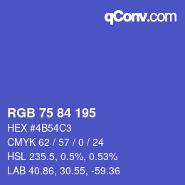 颜色代码: RGB 75 84 195 | qconv.com