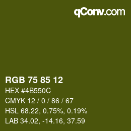 颜色代码: RGB 75 85 12 | qconv.com