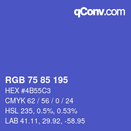 カラーコード: RGB 75 85 195 | qconv.com