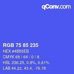 Color code: RGB 75 85 235 | qconv.com