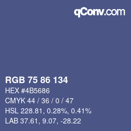 Color code: RGB 75 86 134 | qconv.com